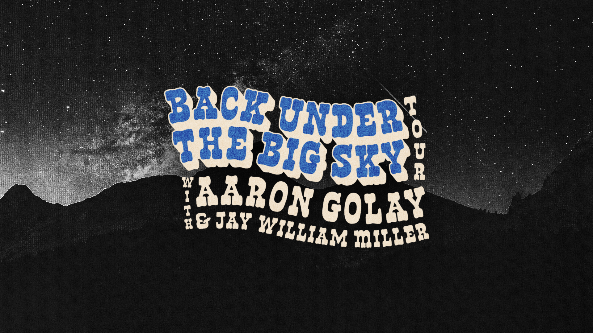 A poster for back under the big sky by aaron golly