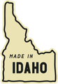A sticker that says made in idaho on it