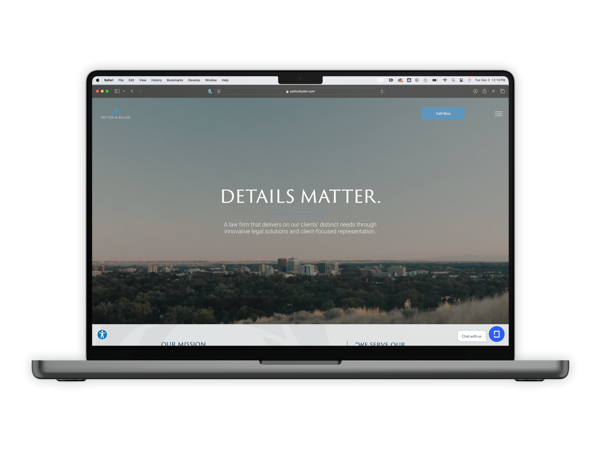 A laptop computer is open to a website.