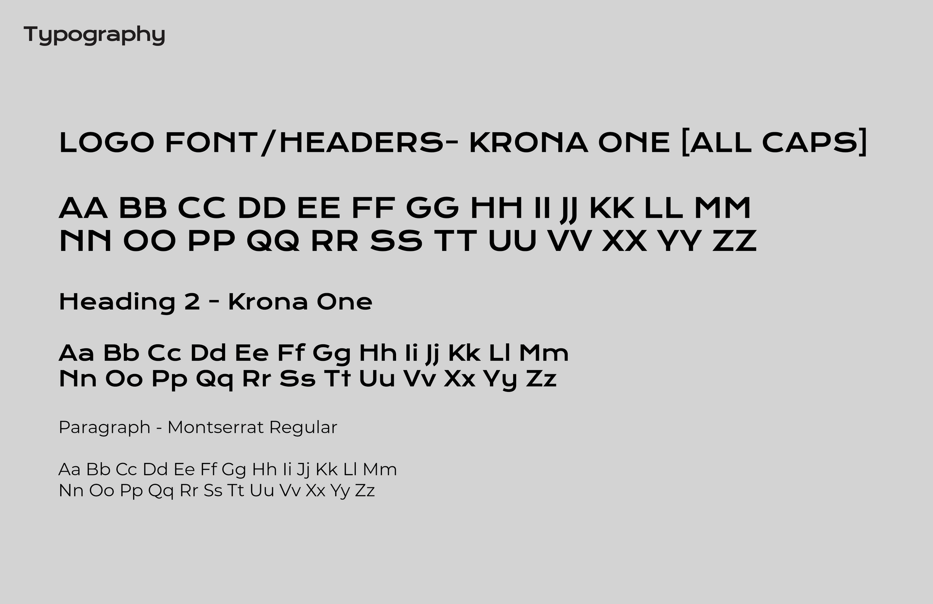 A black and white image of a logo font / headers-krona one