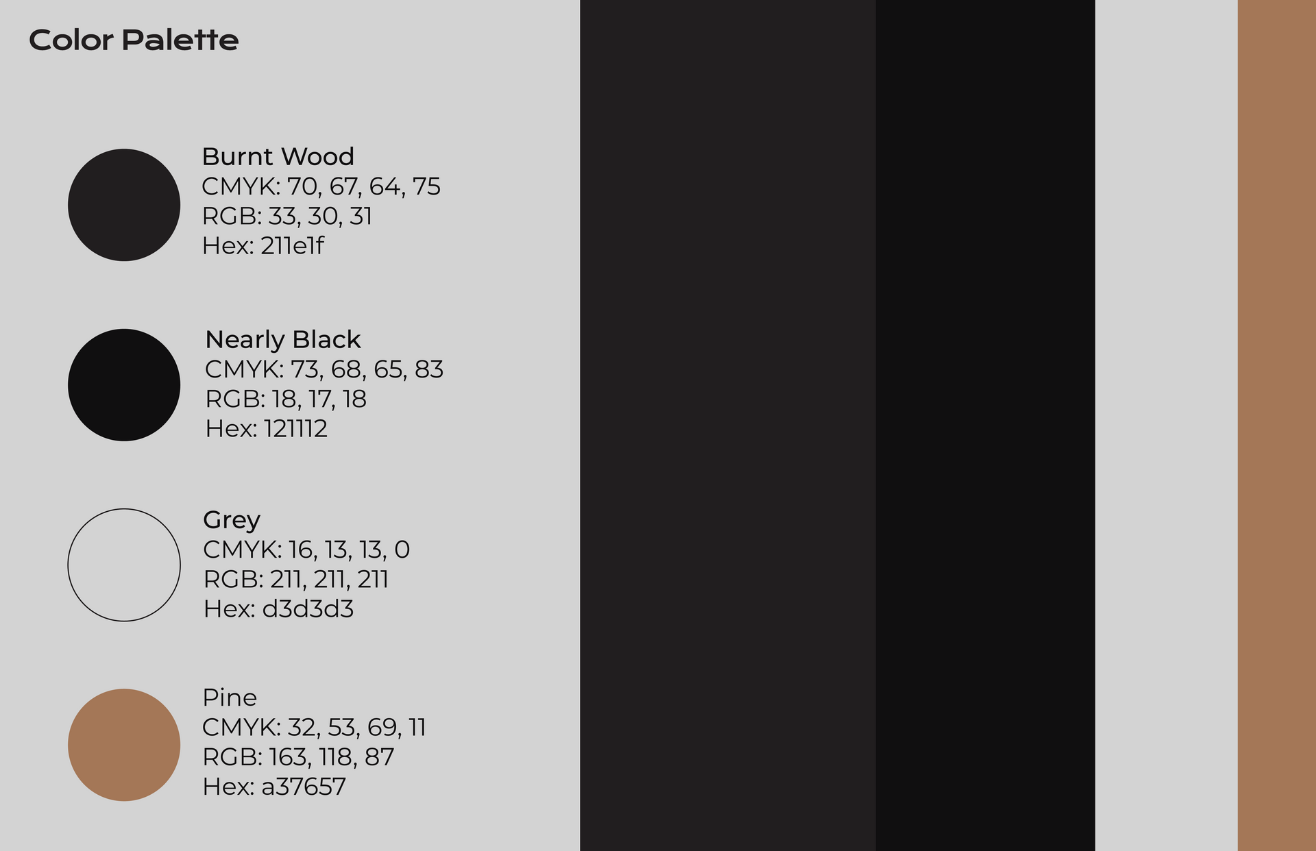 A graphic showing different shades of black and brown