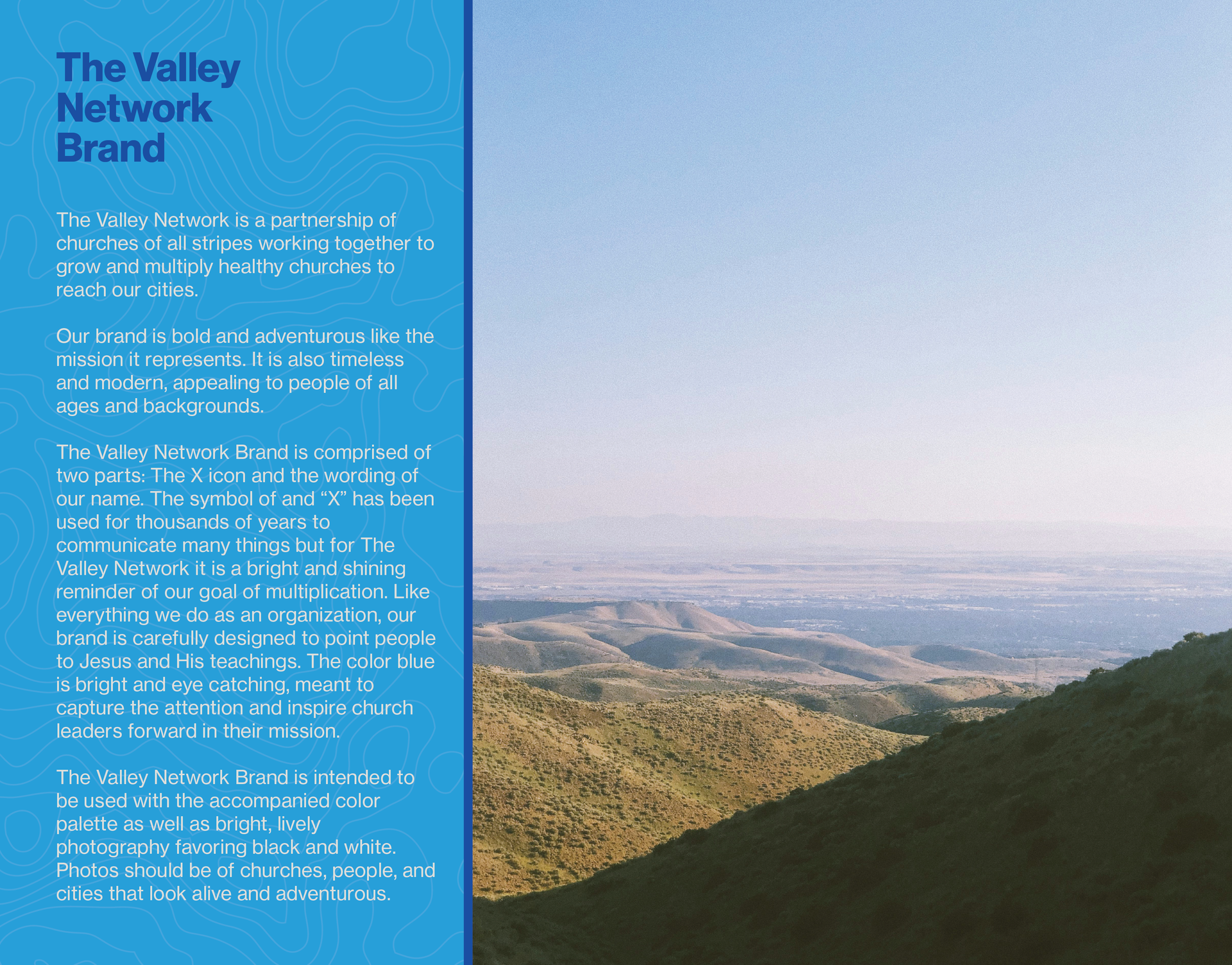 An ad for the valley network brand with a picture of a valley