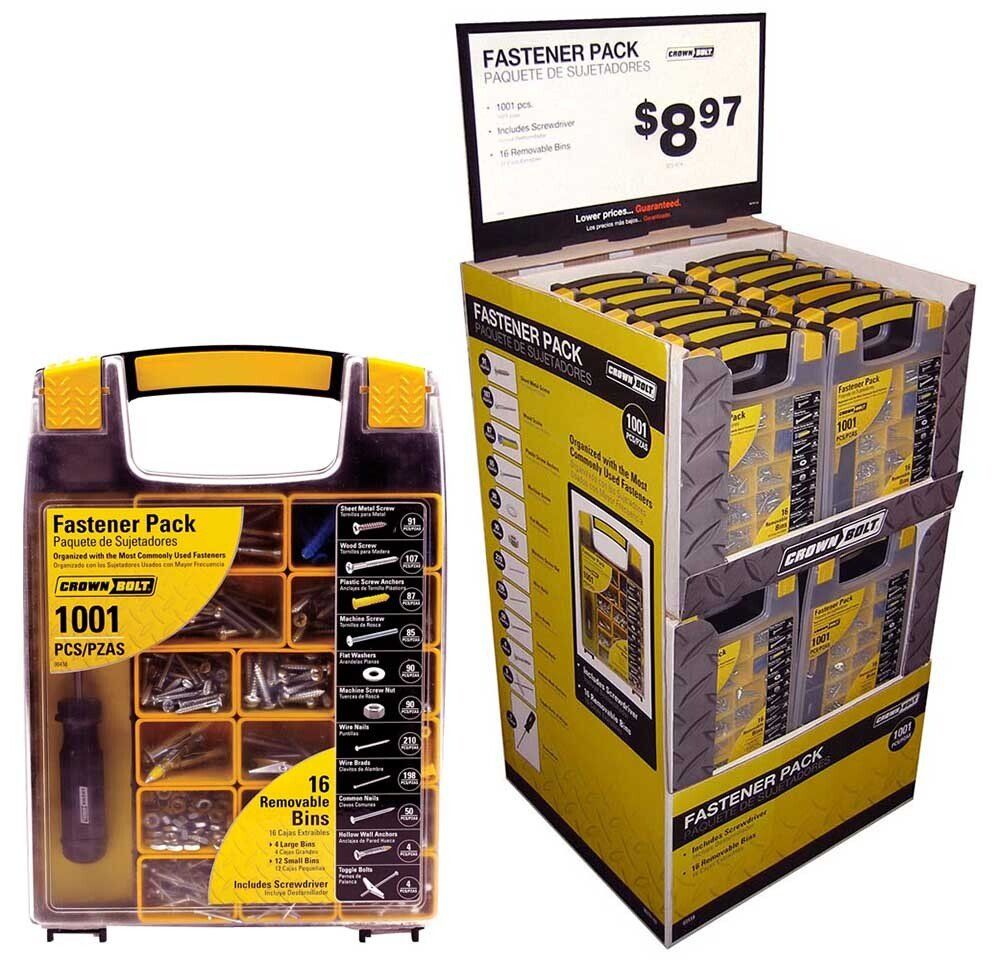 A box of fasteners is on display for $ 9.97