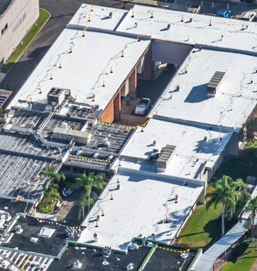 Flat Roof of a Wide Commercial Property