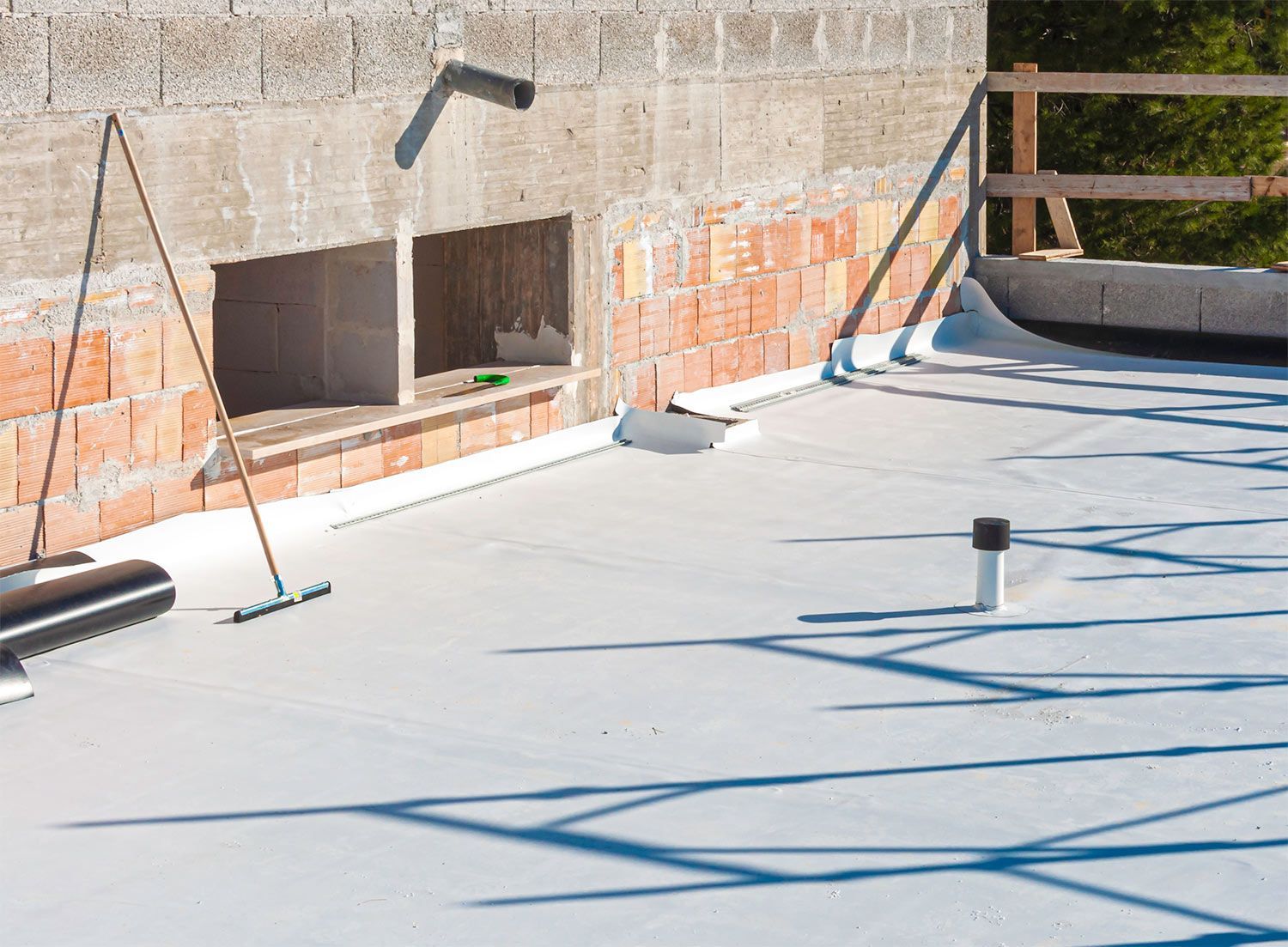Flat Roof of Residential Building