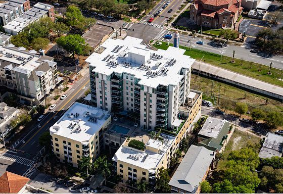 Aerial View of a Flat Roof