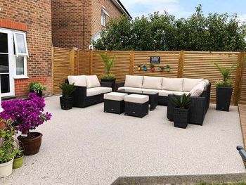Resin bound patio in Torquay.
