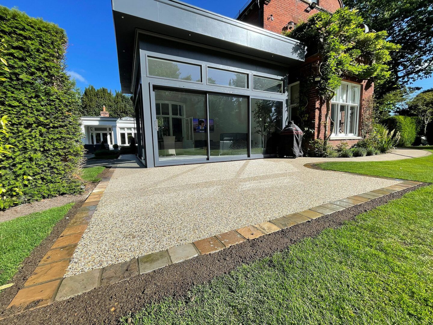 Resin bound patio installation.