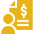 A yellow icon of a paper with a dollar sign on it.