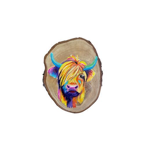 Colourful cow ornament painting 