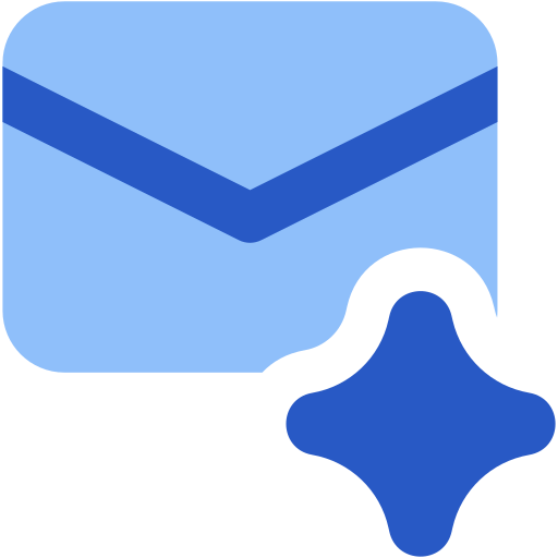 Blue envelope with a starburst, likely for email forwarding or sharing.