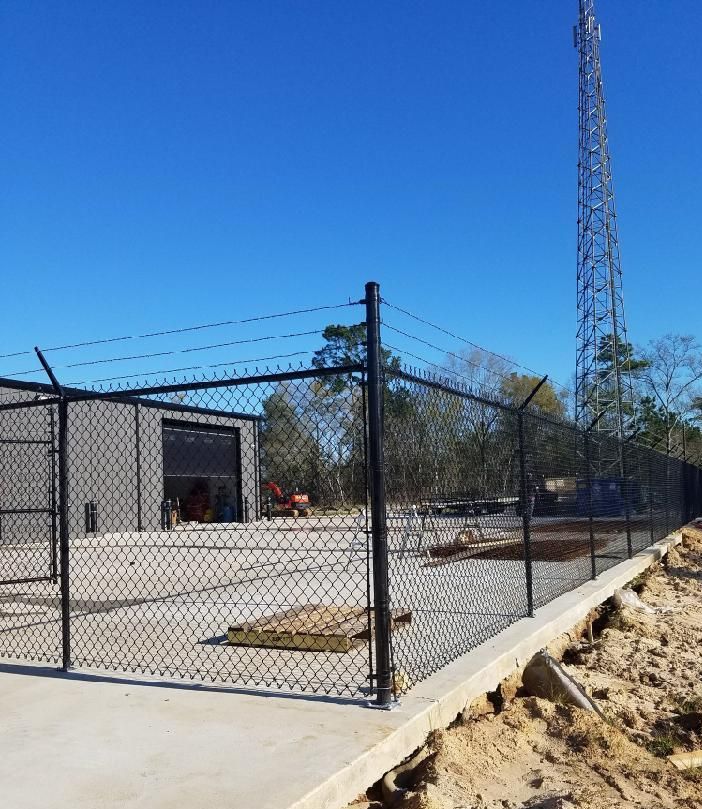 Commercial Black Chain Link in Greensboro. Commercial Chain Link in High Point.