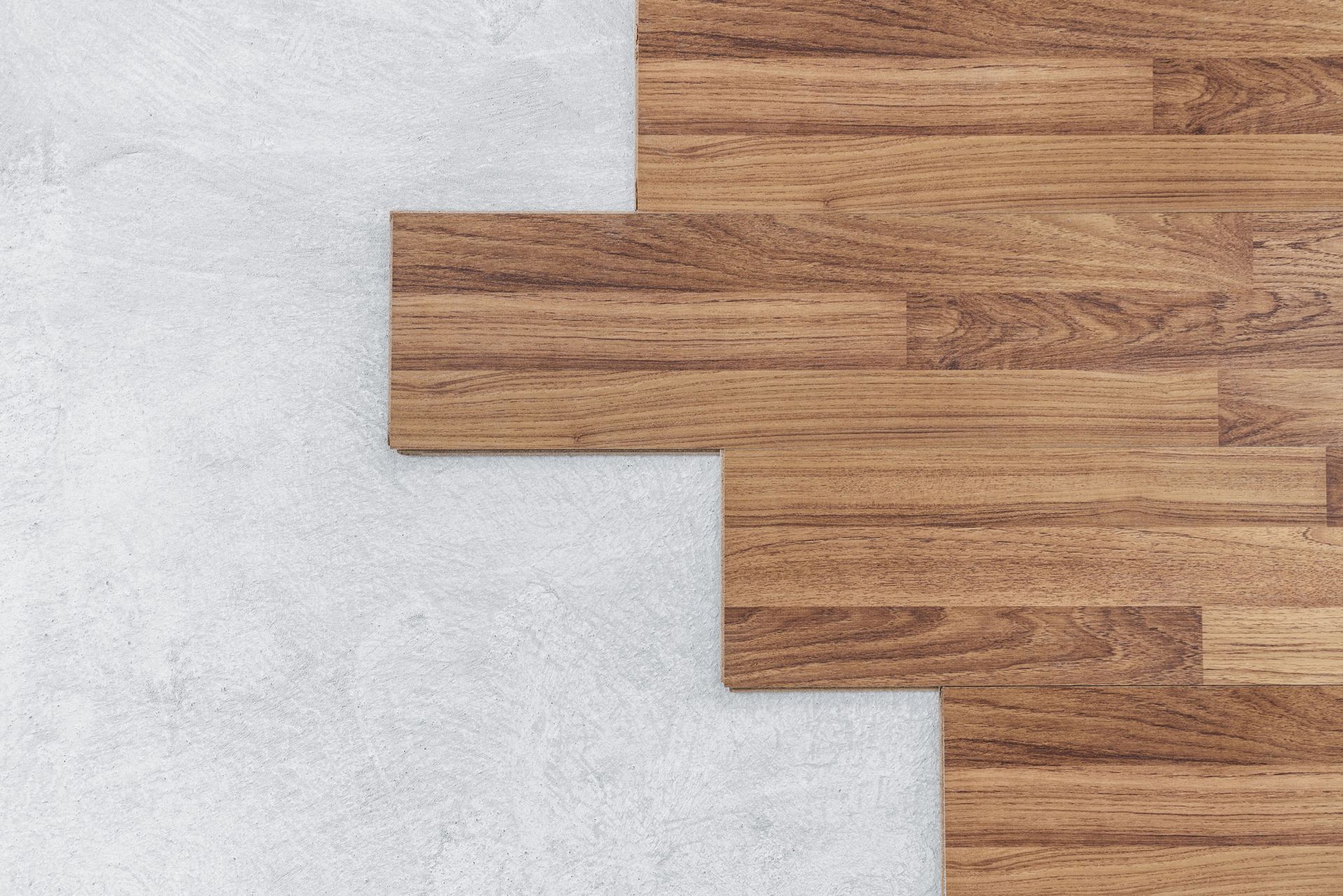 Wood Flooring being installed over concrete