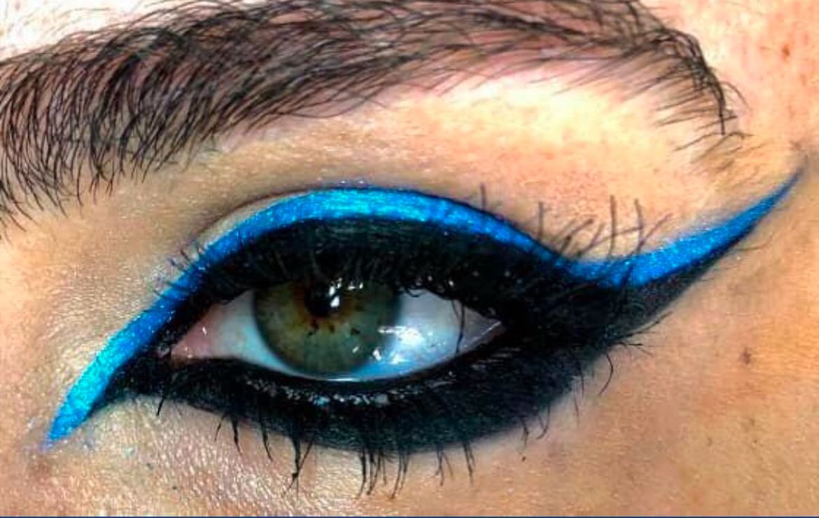 Jessica Cagney colourful makeup close ups 