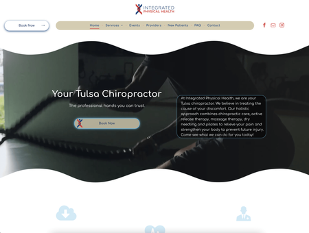 A screenshot of a website for a tulsa chiropractor.