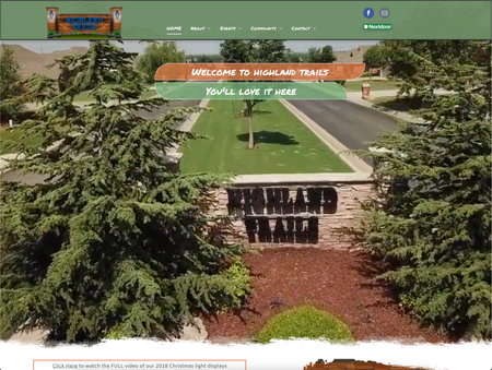 A screenshot of a website for highland trails.