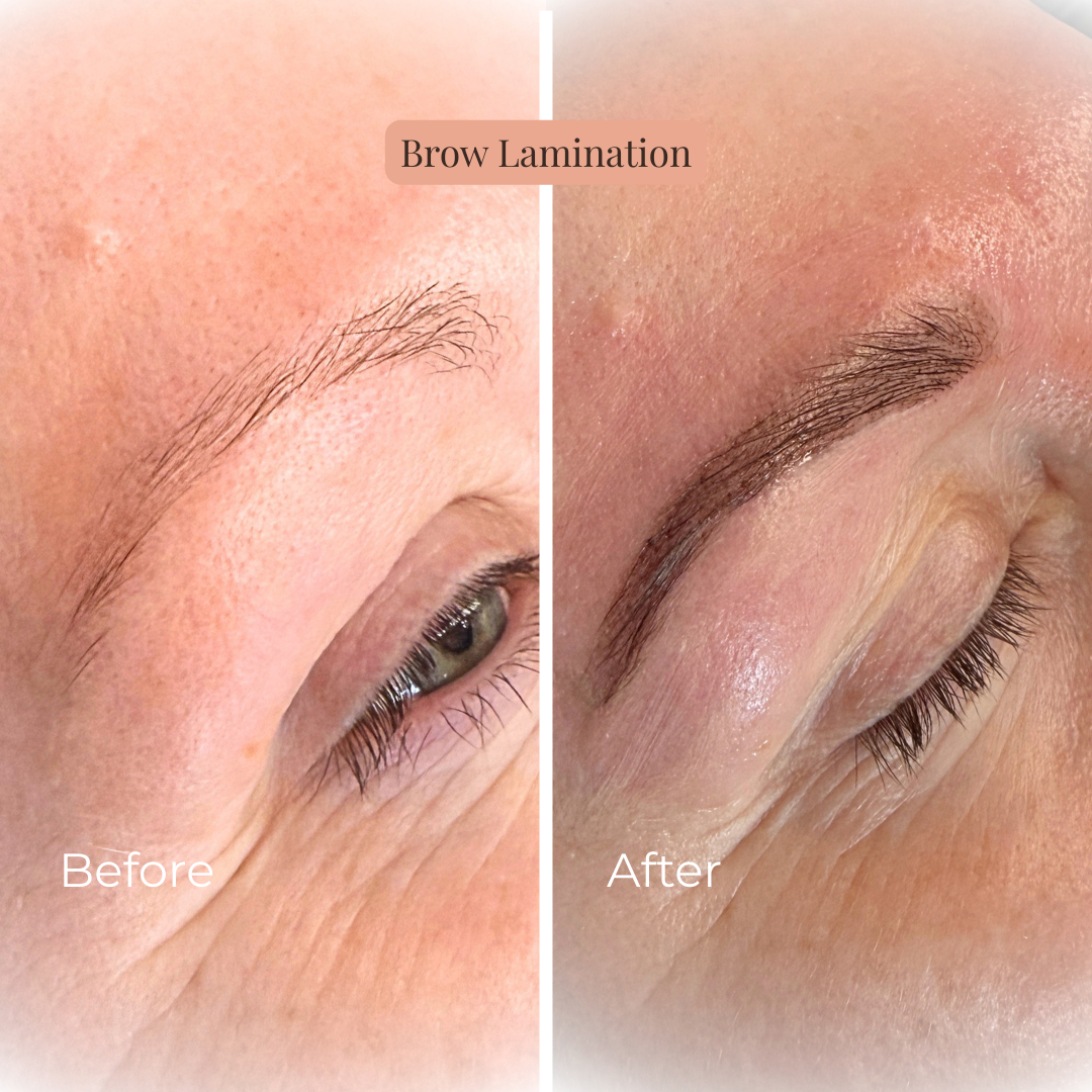 brow lamination before and after by Jax-Glam Beauty Bristol