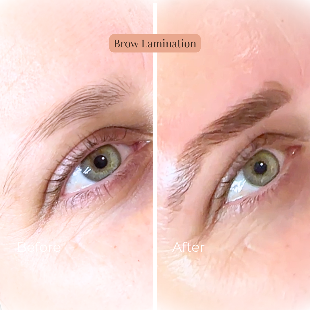 brow lamination before and after results by Jax-Glam Beauty Bristol