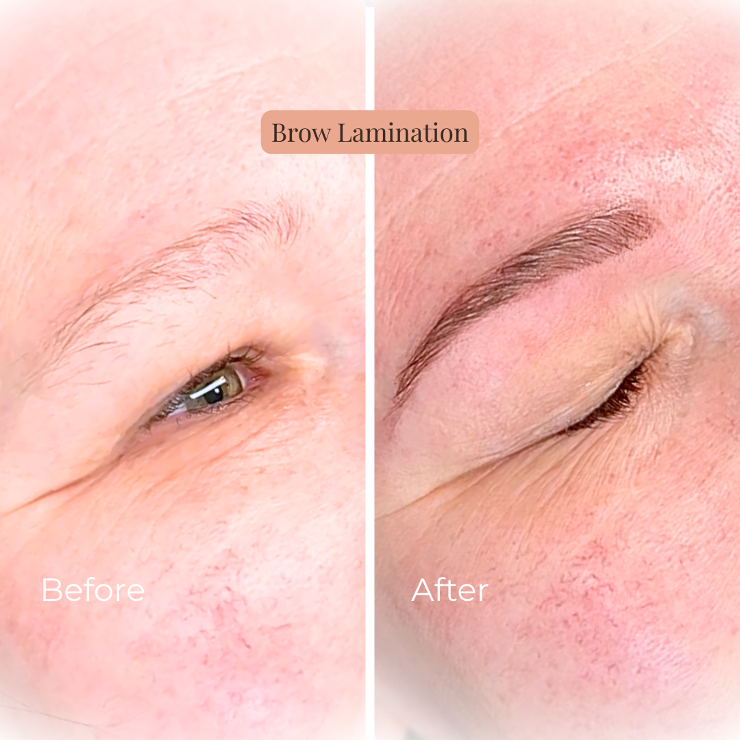 brow lamination treatment before and after by Jax-Glam Beauty Bristol