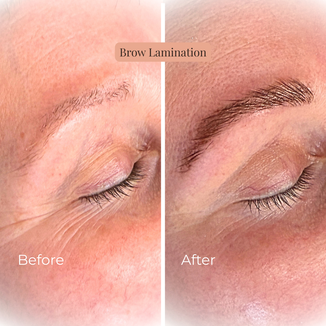brow lamination results close up by Jax-Glam Beauty Bristol