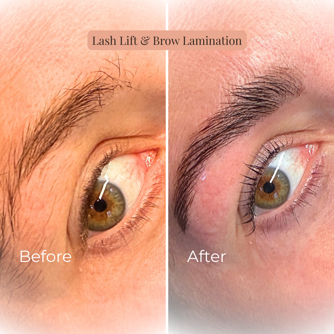 lash lift and brow lamination before and after by Jax-Glam Beauty Bristol
