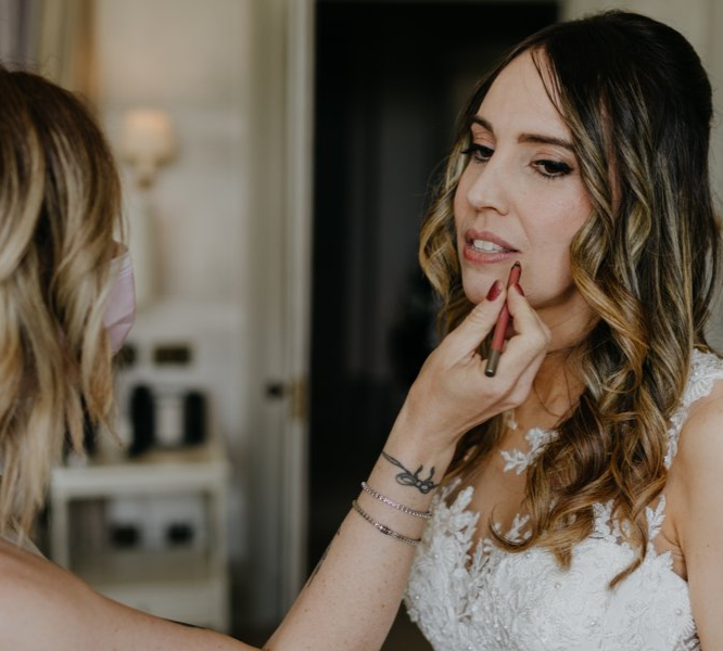 airbrush bridal makeup application by Jax-Glam Beauty wedding makeup artist Bristol