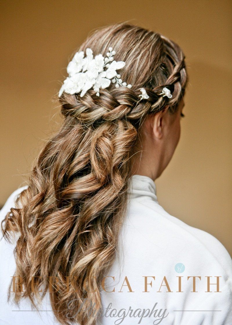Wedding Hair Plait curls flower by Jax Glam Beauty