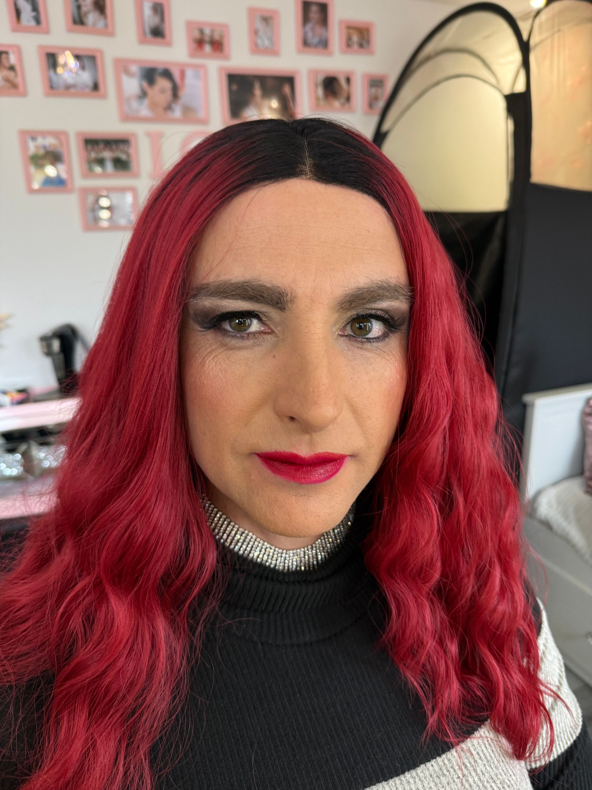After male to female glam makeover Bristol by Jax-Glam Beauty showing soft feminine makeup result