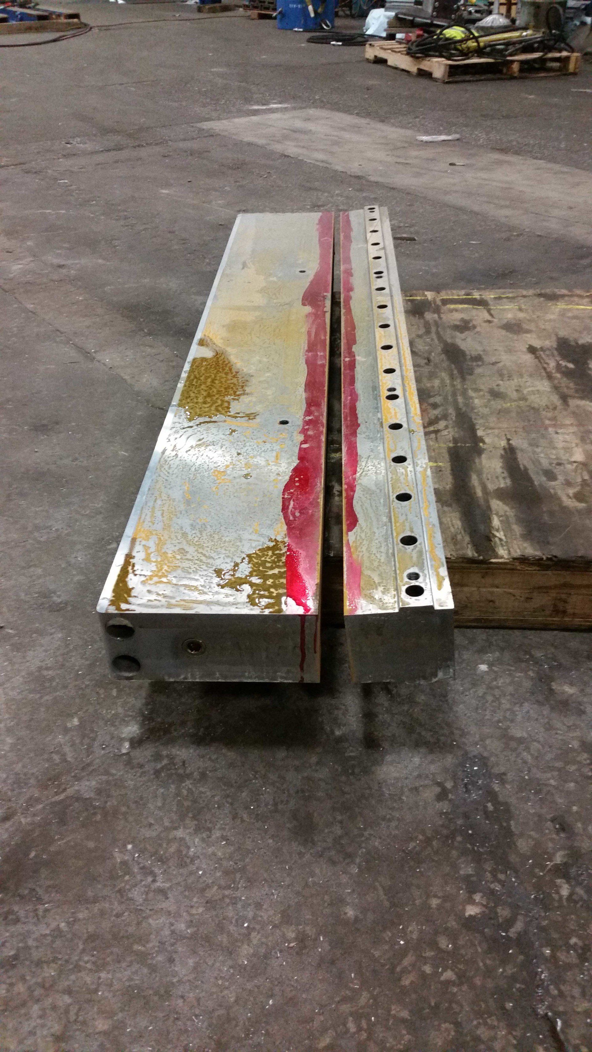 3 Inch thick hardened steel fixture ripped edge off - Custom Cutting in East Chicago, IN