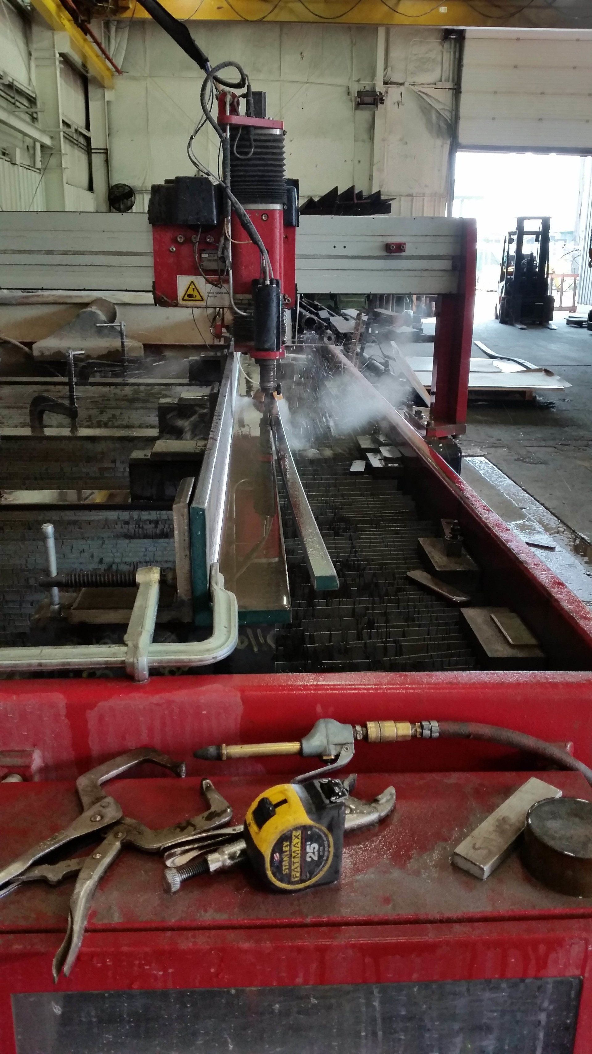 Ripping Toe off 1 Inch Thick Steel Angle - Custom Cutting in East Chicago, IN