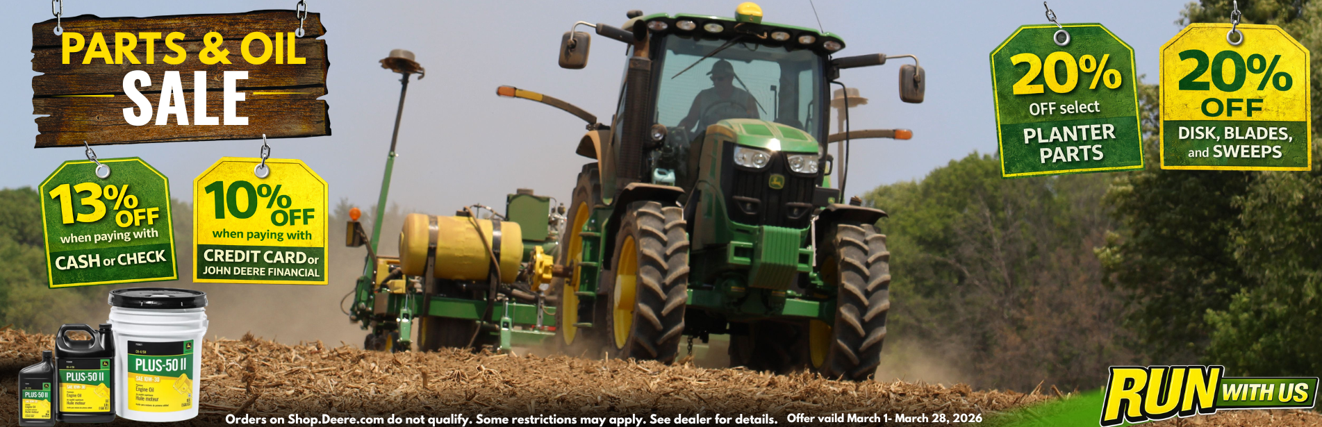 March 2026 Parts & Oil Sale