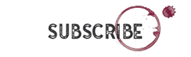 The word subscribe is in a circle with a stain on it.