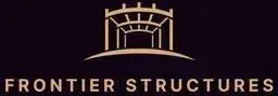 Frontier Structures logo with a stylized bridge icon on a dark background