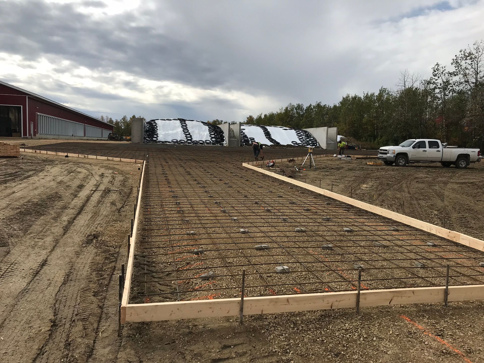 concrete driveway installation for silage pit alberta farm