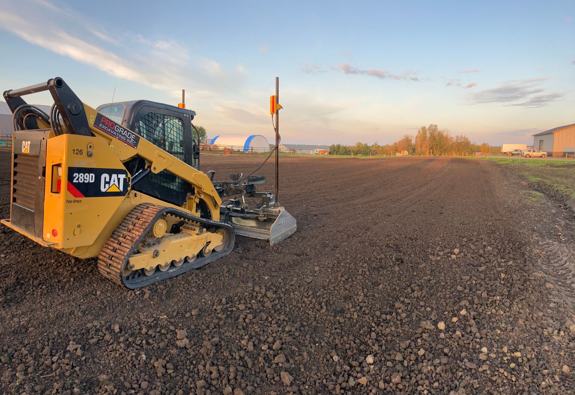 laser levelling a farmers field in lacombe ab