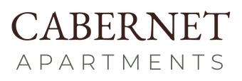 Cabernet Apartments logo with "CABERNET" in dark brown above "APARTMENTS" in light gray.