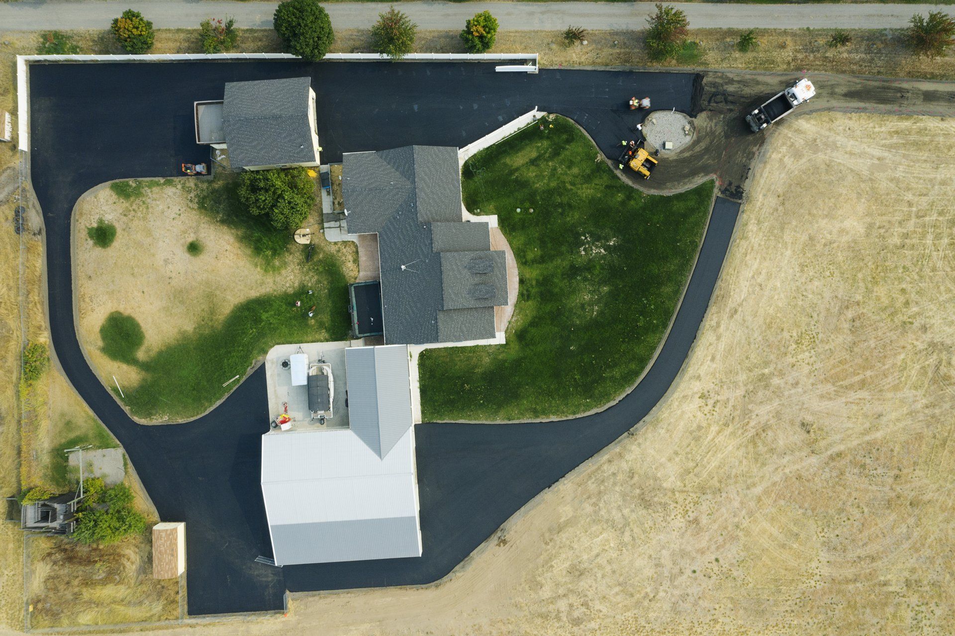 Top View of Modern House — Spokane Valley, WA — Black Diamond Asphalt Paving LLC