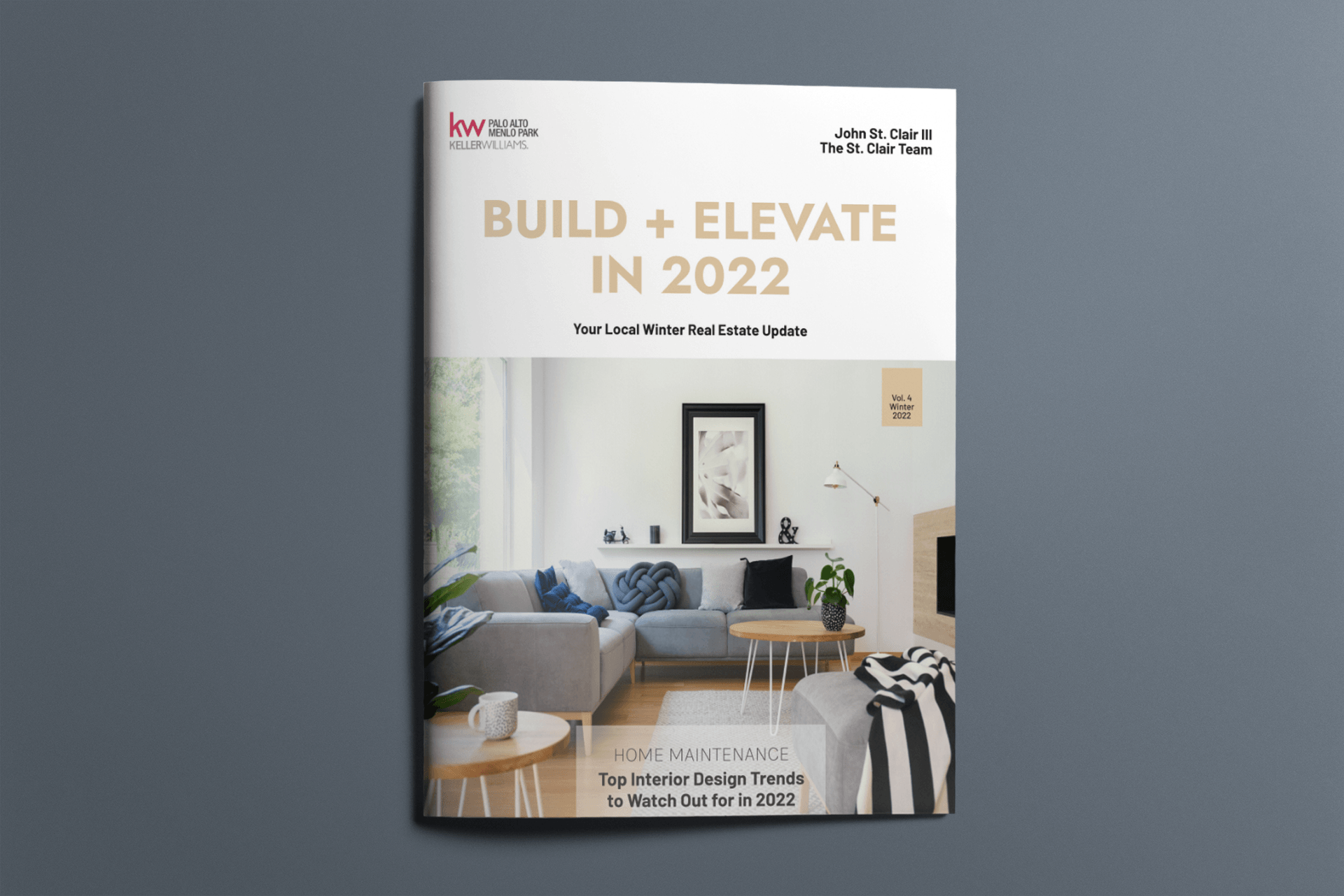 A book titled build + elevate in 2022 is sitting on a table.