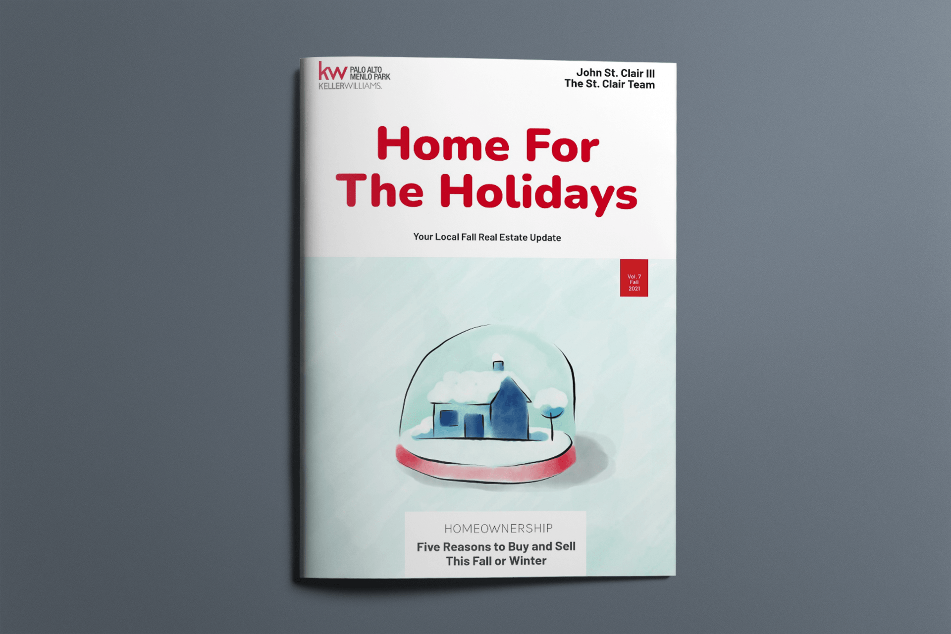 The cover of a book titled home for the holidays