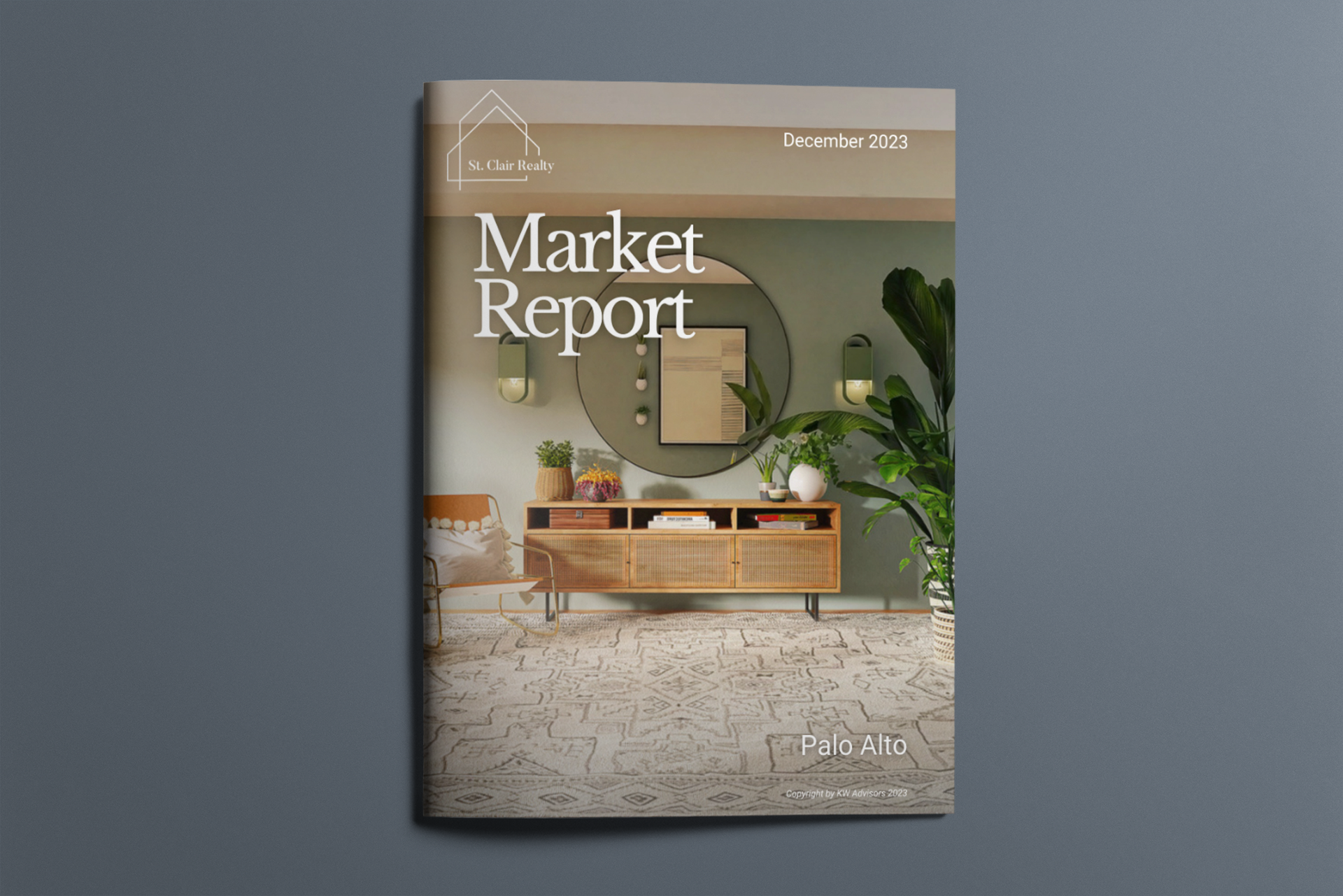 A market report with a picture of a living room on the cover.