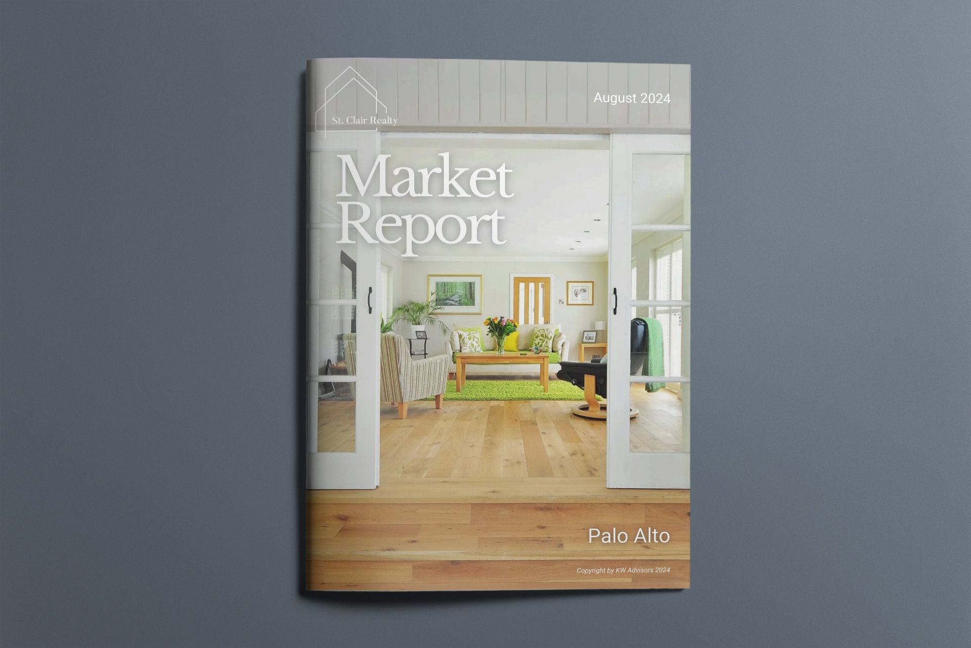 A market report with a picture of a living room on the cover