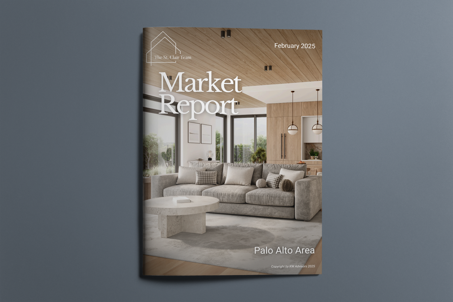 A market report with a living room on the cover.