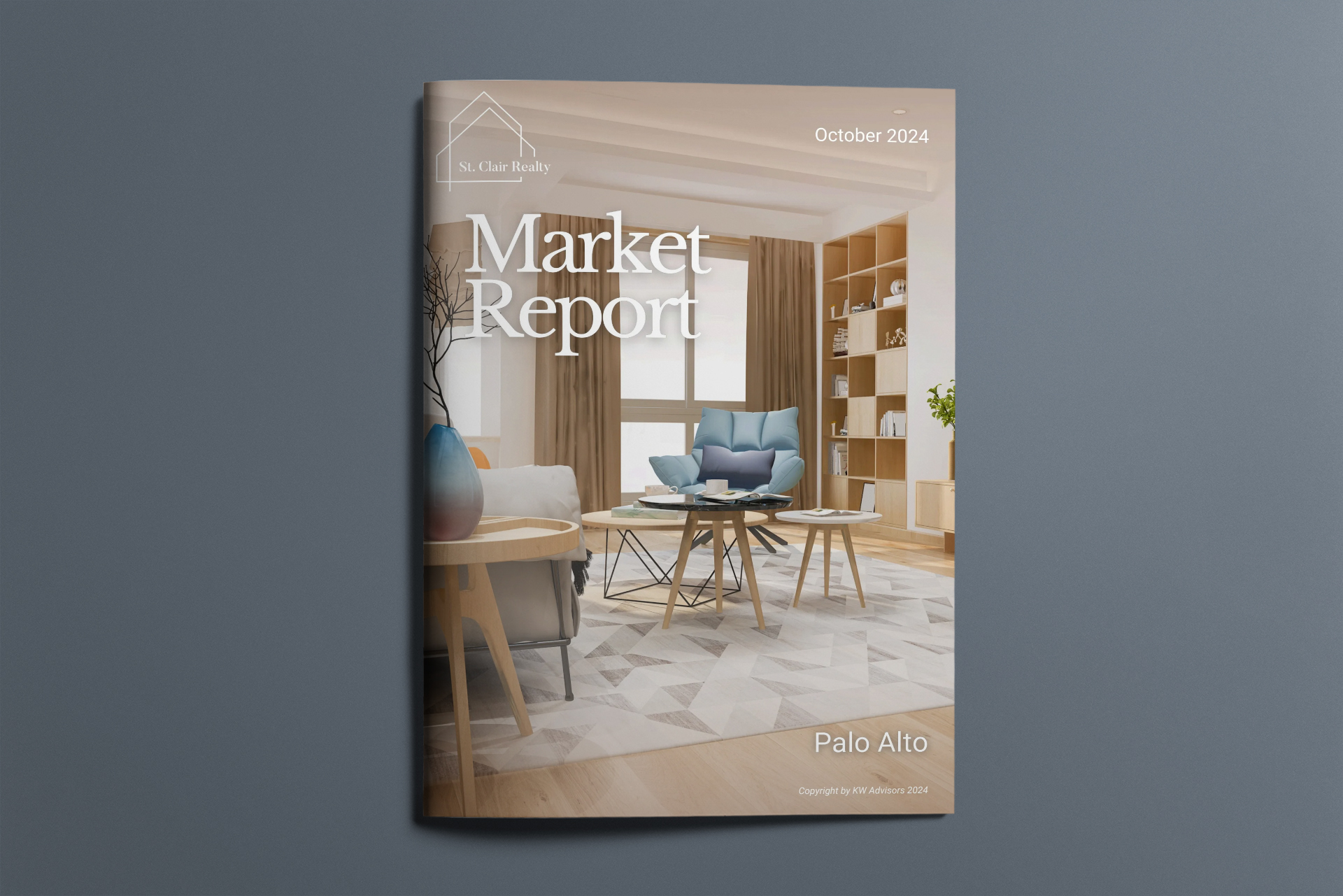 A market report with a living room on the cover.