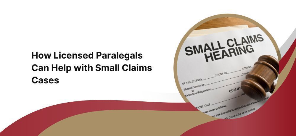 A judge 's gavel is sitting on top of a small claims hearing form.