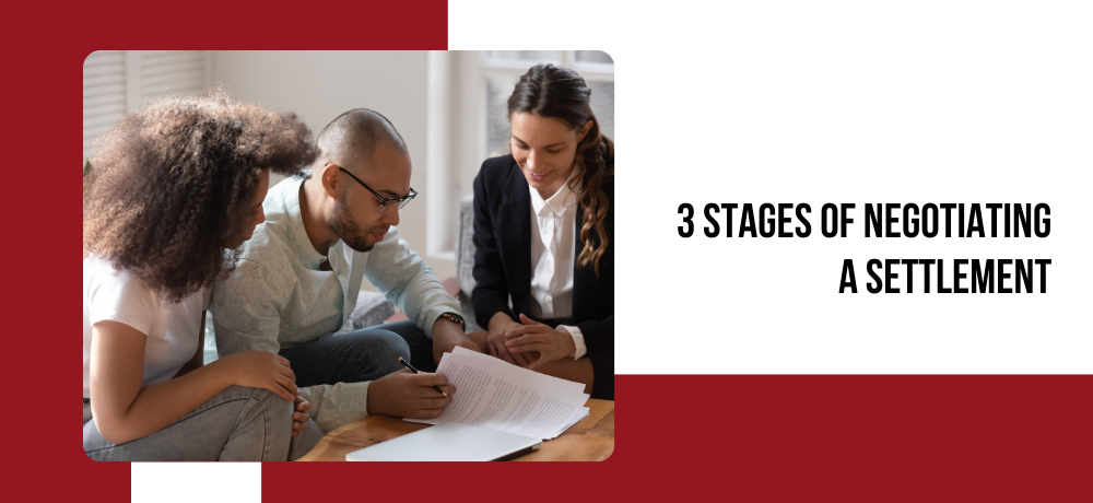 There are three stages of negotiating a settlement.