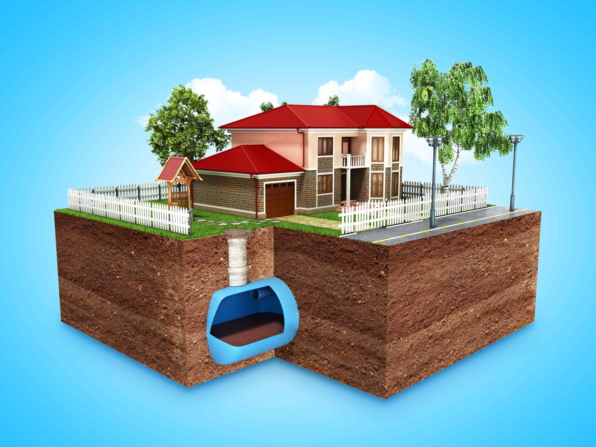Diagram for considering location of septic tank
