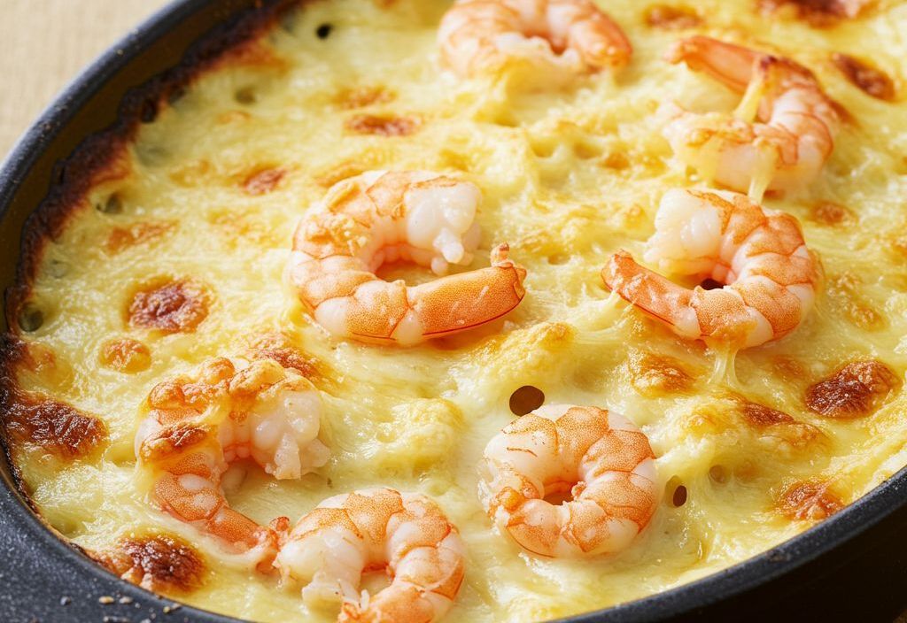 Prato de risoto de camarão Ie Pescados cremoso com queijo parmesão ralado e ervas frescas, servido em um prato branco, risoto de camarão, receita de risoto, camarão cremoso, frutos do mar, risoto sofisticado, gastronomia, comida italiana, IE Pescados
