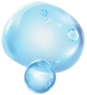 A drop of water with bubbles coming out of it
