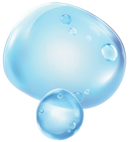 A drop of water with bubbles coming out of it