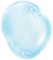 A close up of a drop of water with bubbles on a white background.
